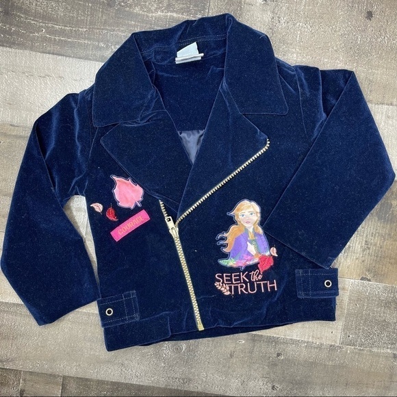 Disney Frozen II Blue Velour Jacket size 3T Princess Anna - Picture 1 of 8